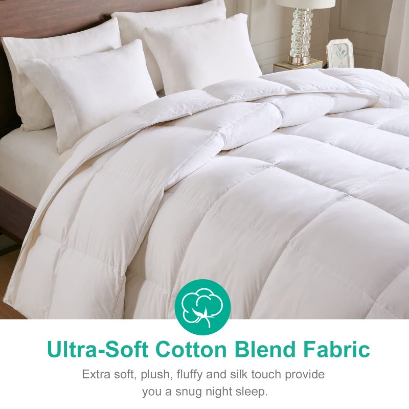 APSMILE Heavyweight Down Feather Fibers Comforter Twin Size - Ultra-Soft Luxury High Fill-Power Hotel-Style Thicker Winter Duvet Insert for Colder Weather/Sleeper (68x90, White) - Image 4